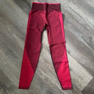 PINK Victoria's Secret Maroon and Bright Pink Seamless Leggings